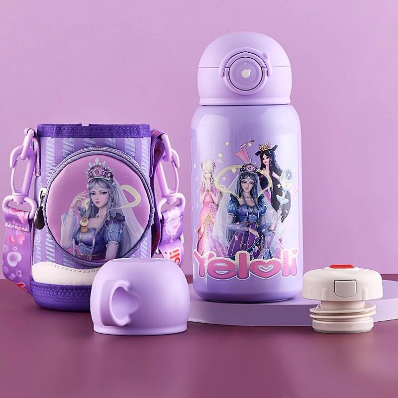 Cốc giữ nhiệt trẻ em hello kitty cốc uống nước có ống hút bình nước chống rơi chuyên dùng cho nữ học sinh tiểu học cấp thực phẩm 316