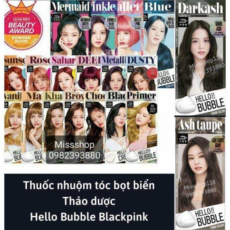THUỐC NHUỘM TÓC BỌT BIỂN HELLO BUBBLE BLACKPINK MISE EN SCENE