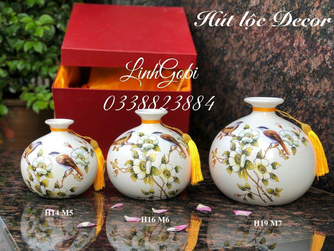 Bình hút lộc Gốm sứ bát tràng