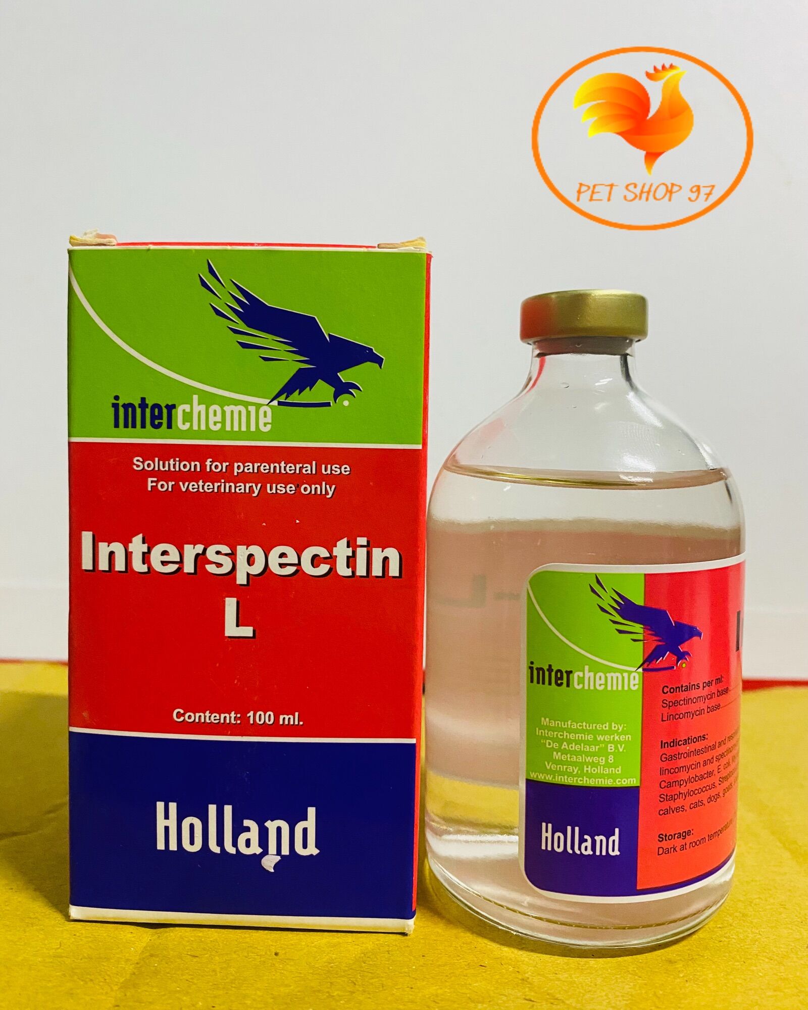 Interspectin l hà lan chai 100ml trị tang, bị cựa, khò khè, sổ mũi hen khẹc gà đá