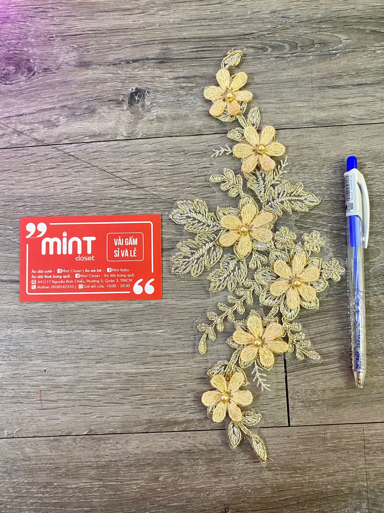 Bông ren đính kết áo dài, đầm, váy
