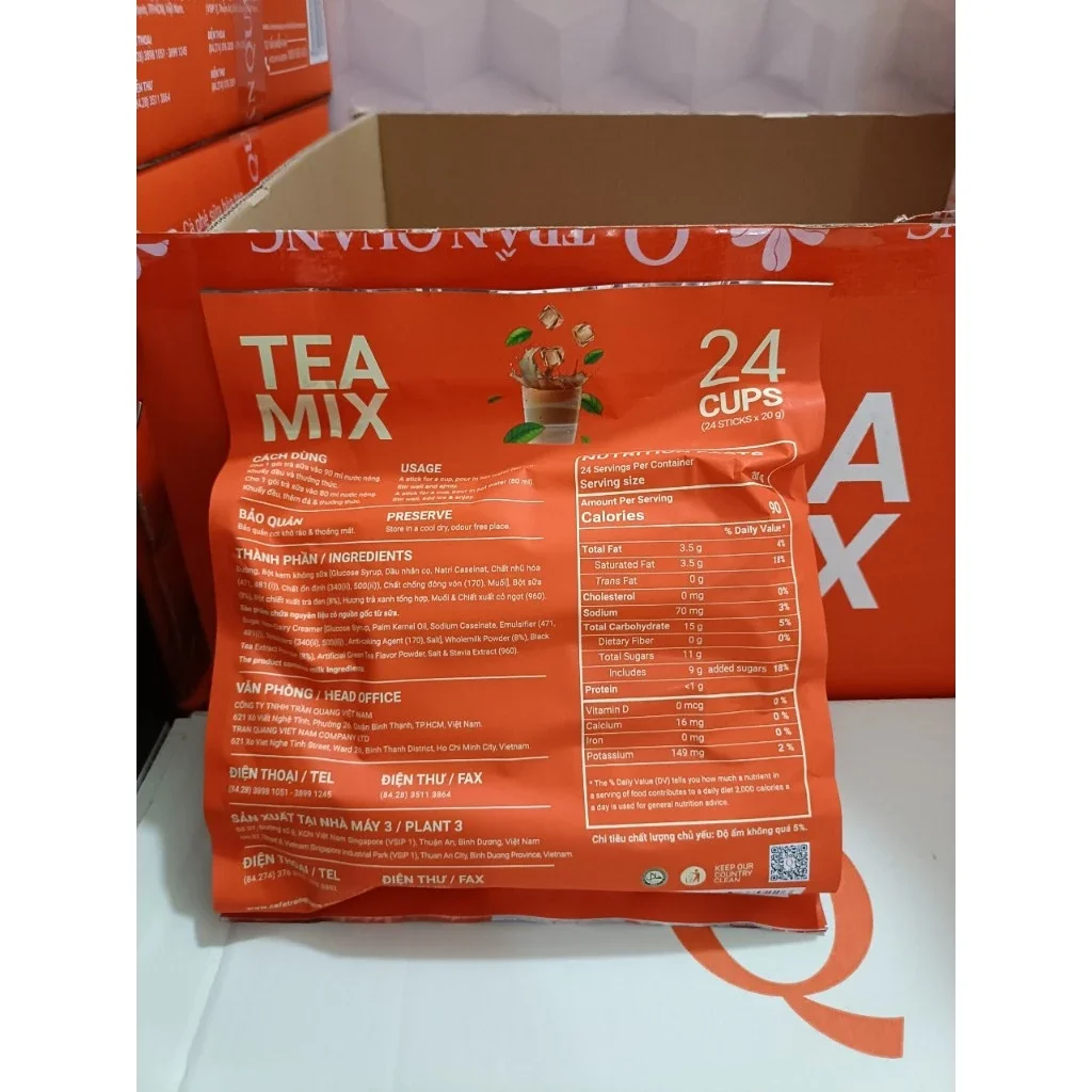 Trà sữa Trần Quang Tea mix, thơm béo, gói 24 tip