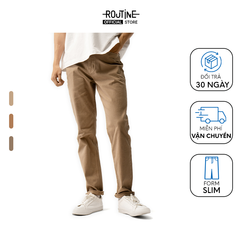 Quần Jean Nam Ống Ôm Wash Dye Trơn Form Slim - Routine 10F23DPA001