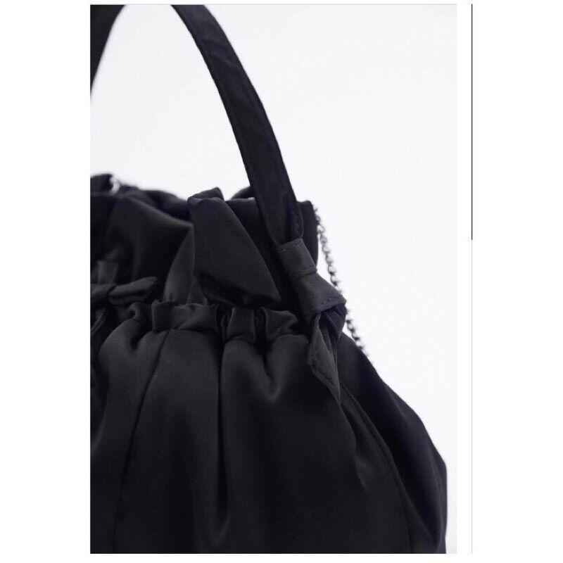 Zara Auth Túi xách cho nữ dây rút đen