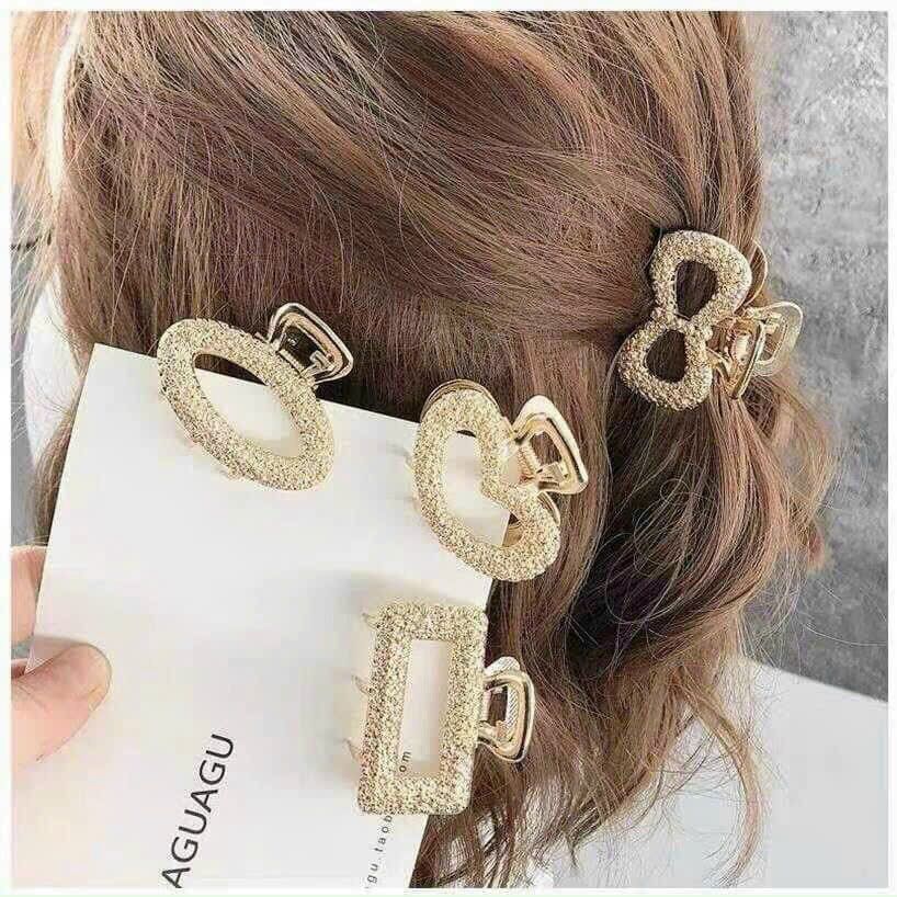 Set 5 Kẹp tóc vàng nơ phong cách HQ