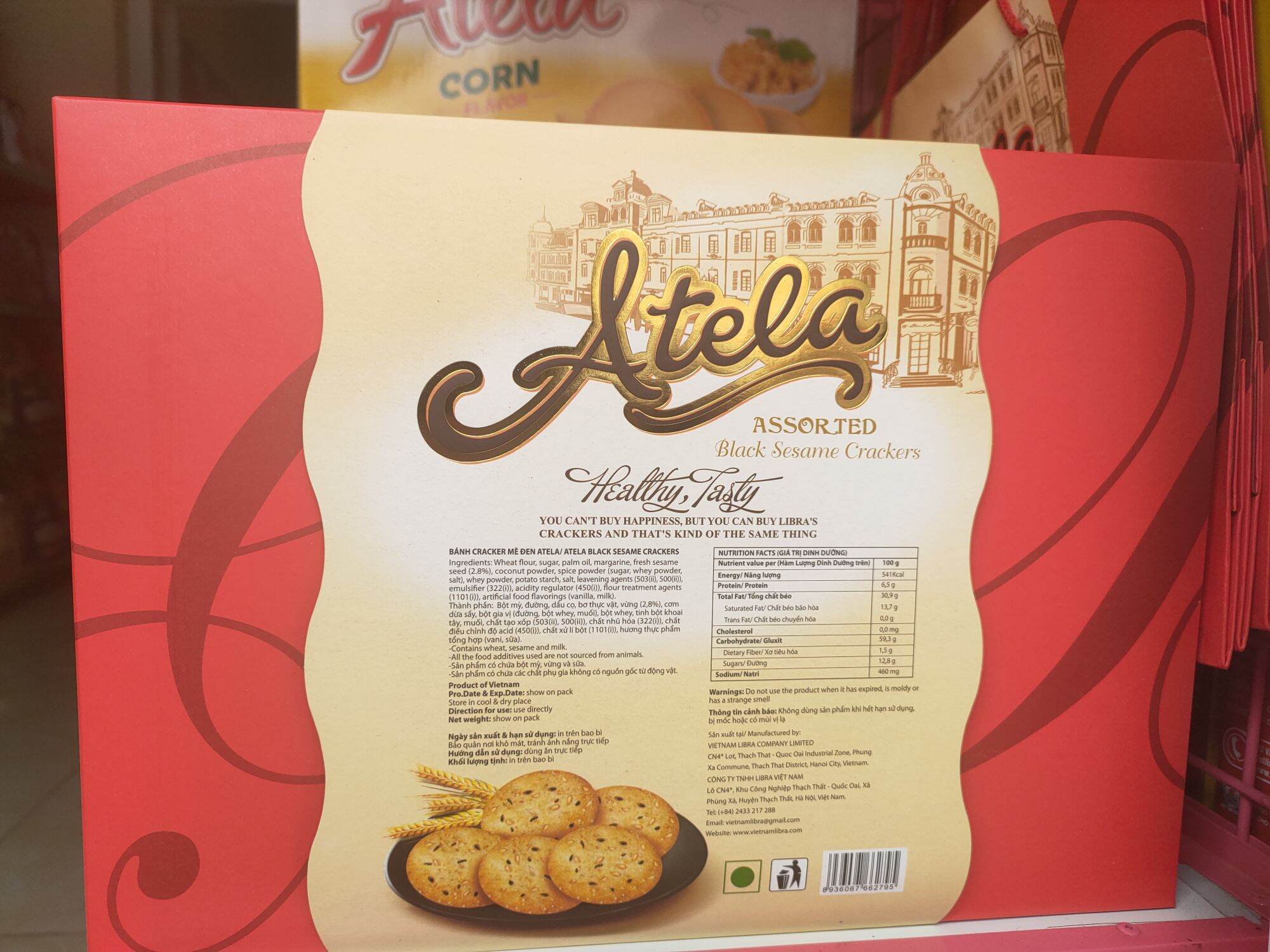 Bánh cracker mè đen ATELA 342G