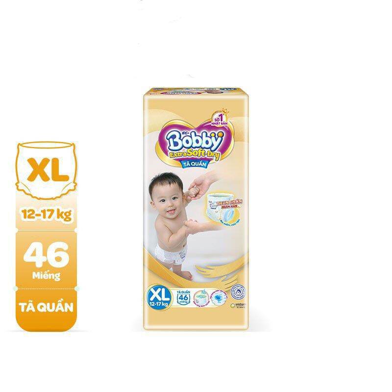 [Thun chân ngăn hằn] Tã Quần Cao Cấp Bobby Extra Soft Dry L52/XL46
