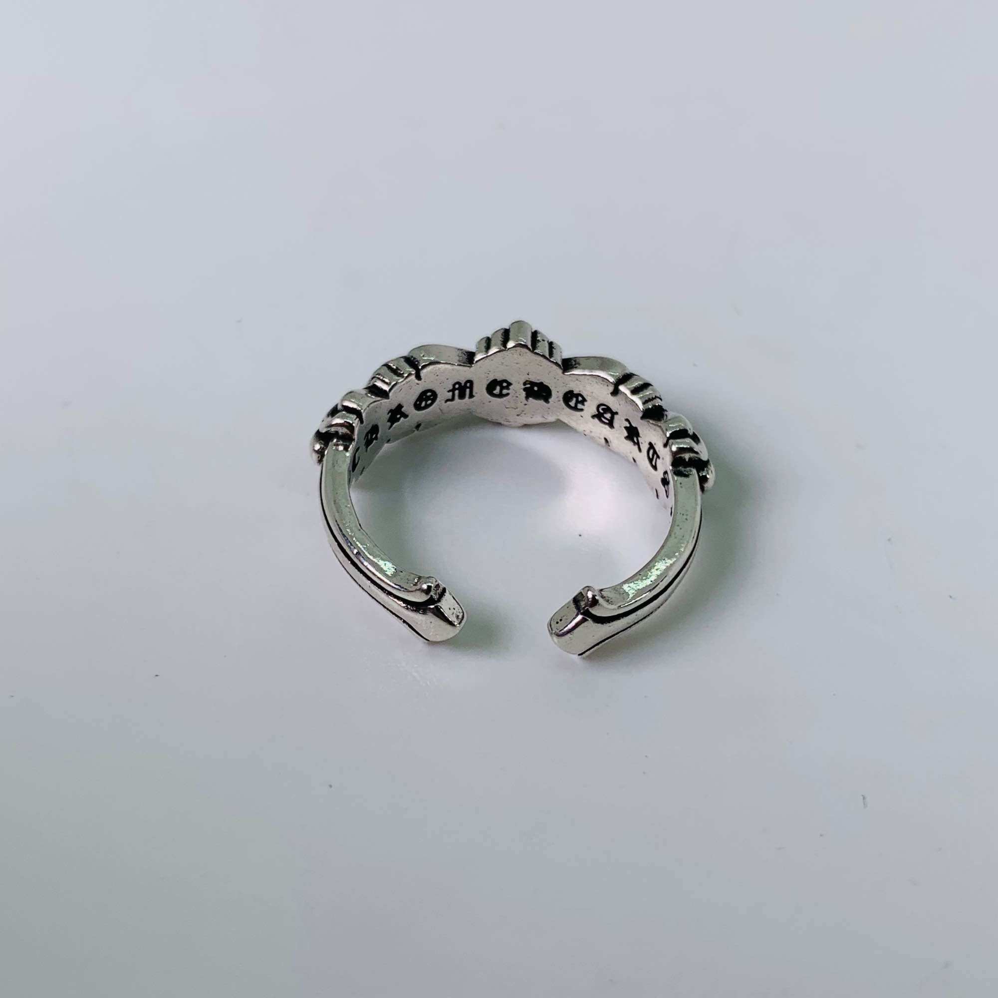 Full diamond silver heart keeper mini chrome ring-chrome heart accessory