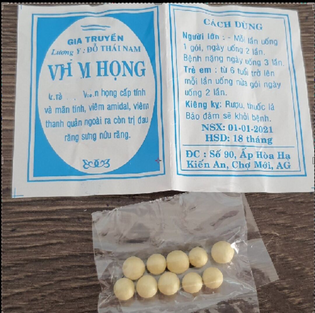 [An Giang] 50 gói viêm họng Đỗ Thái Nam nhập khẩu