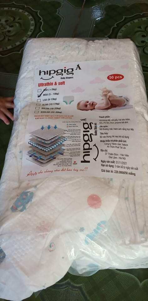 Combo 50 miếng bỉm dán hipgig