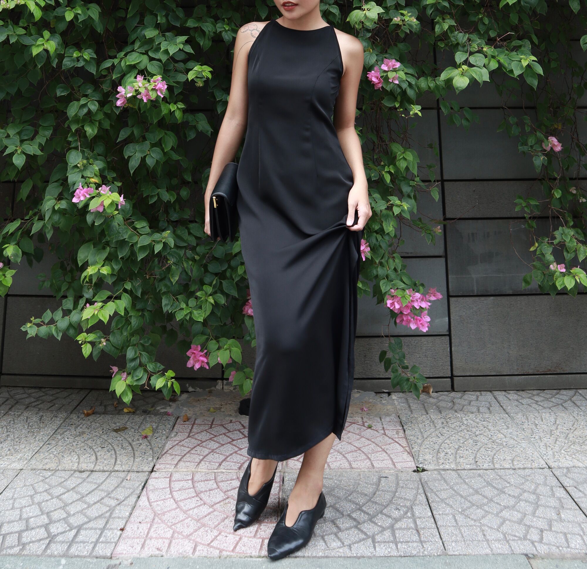VÁY LỤA DÁNG DÀI DAN DRESS | FLANH