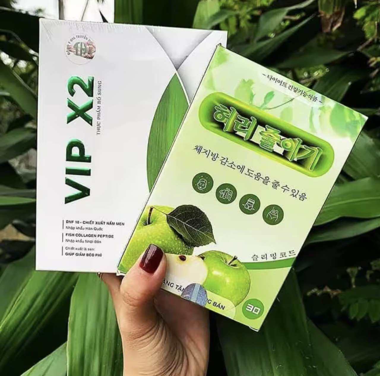 (Nguyên tem check) Giảm cân Tiến Hạnh VIP X2 hộp 30v Tặng kèm 30v detox táo. 