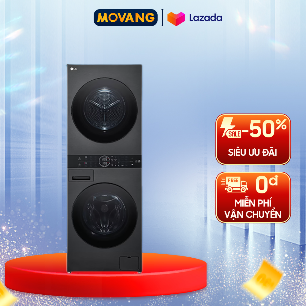 - Máy giặt sấy LG Inverter 14 kg WT1410NHB - Sấy dựa trên thời gian mong muốn - Giặt và sấy khô hoàn toàn trong một giờ - Đèn chiếu sáng lồng giặt