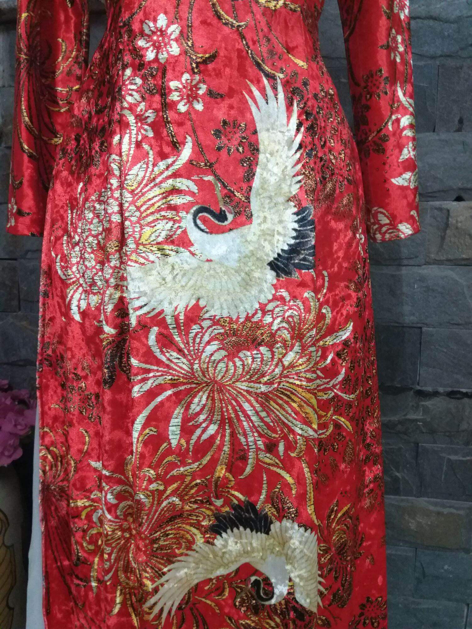Áo dài nhung cao cấp