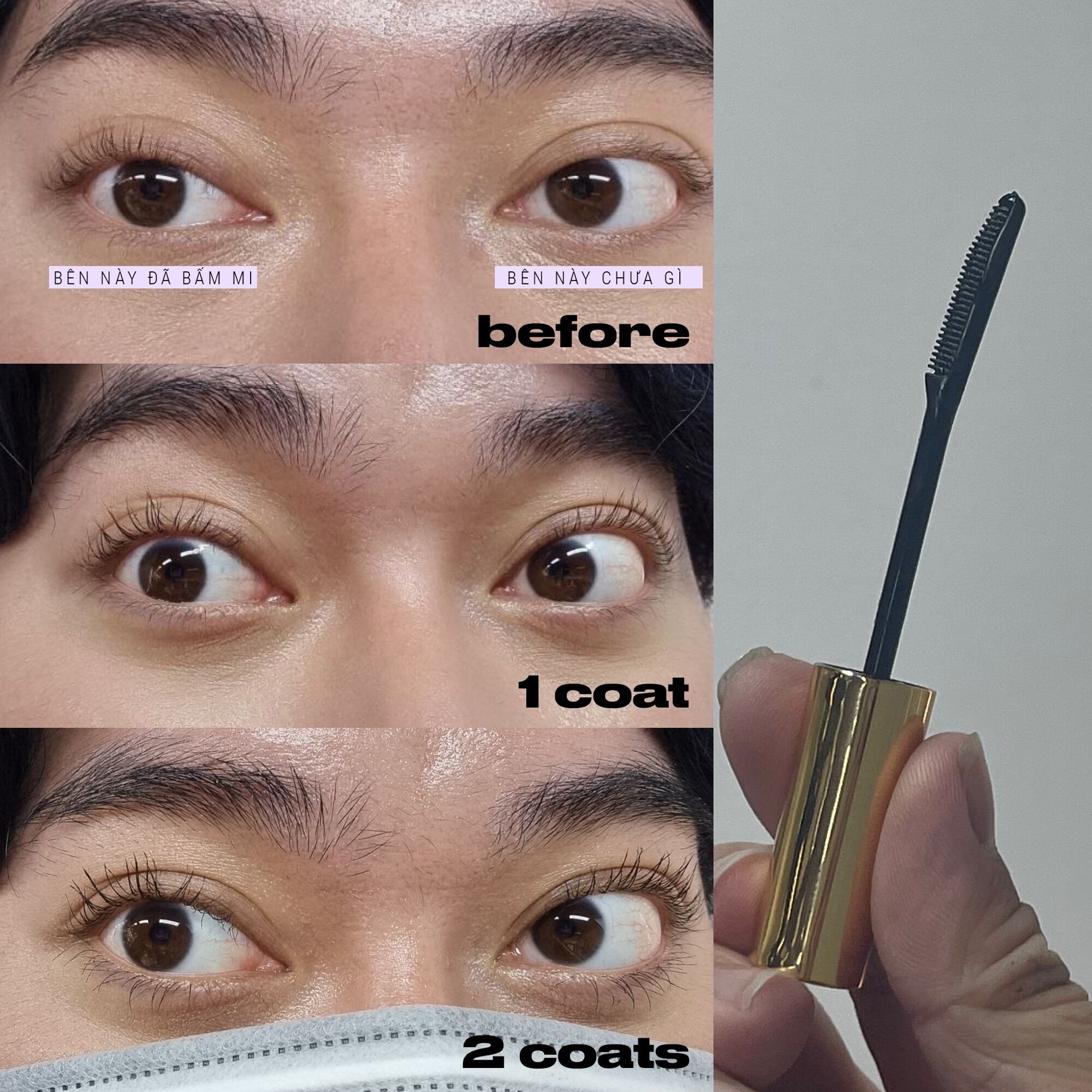 Chuốt mi dài tơi Mascara Nongchat Browit