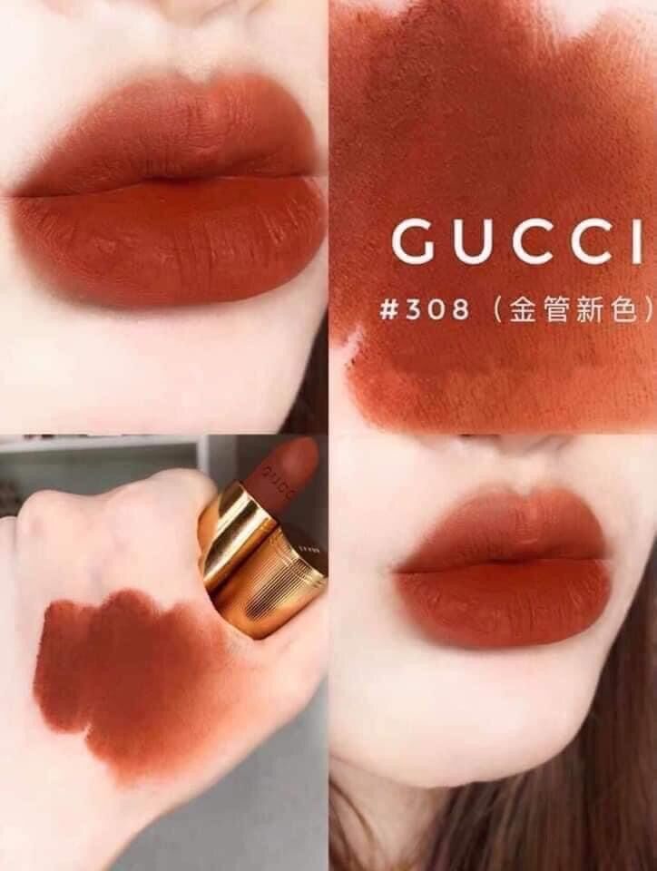 Son GUCCI 308 Matte- Cam Nâu Tây