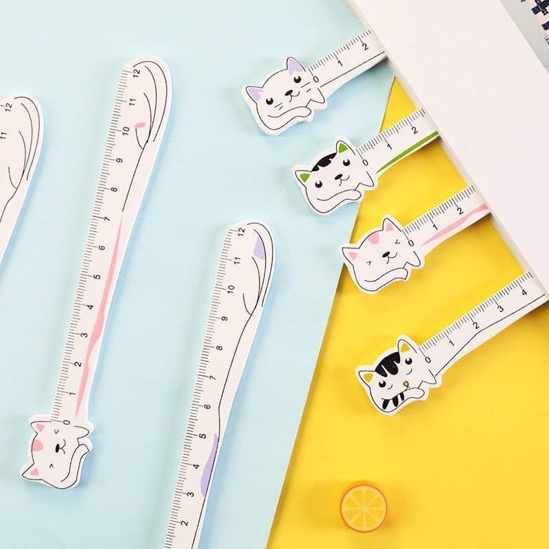 Thước kẻ gỗ mèo cute