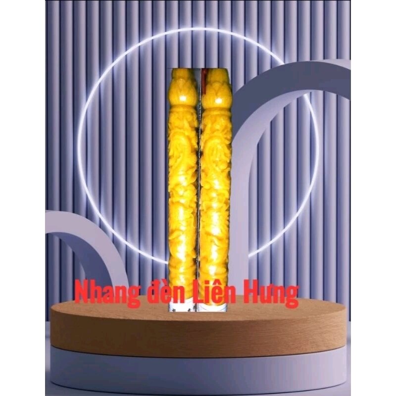 1 đôi đèn chạm rồng 53cm
