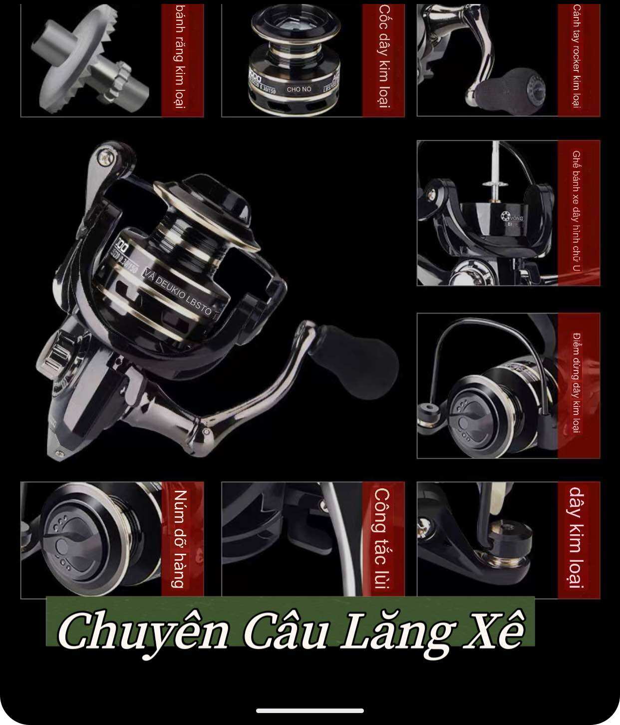 Máy câu cá deukio ac chuyên câu lăng xê - máy cối kim loại - bánh răng kim loại