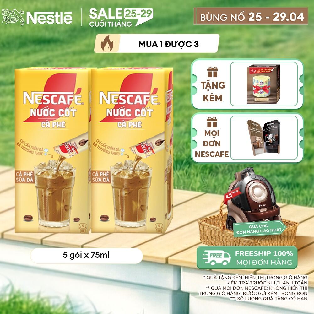 [ƯU ĐÃI THÁNG 4] Combo 2 hộp Nước Cốt Cà Phê NESCAFÉ Cà phê Sữa Đá