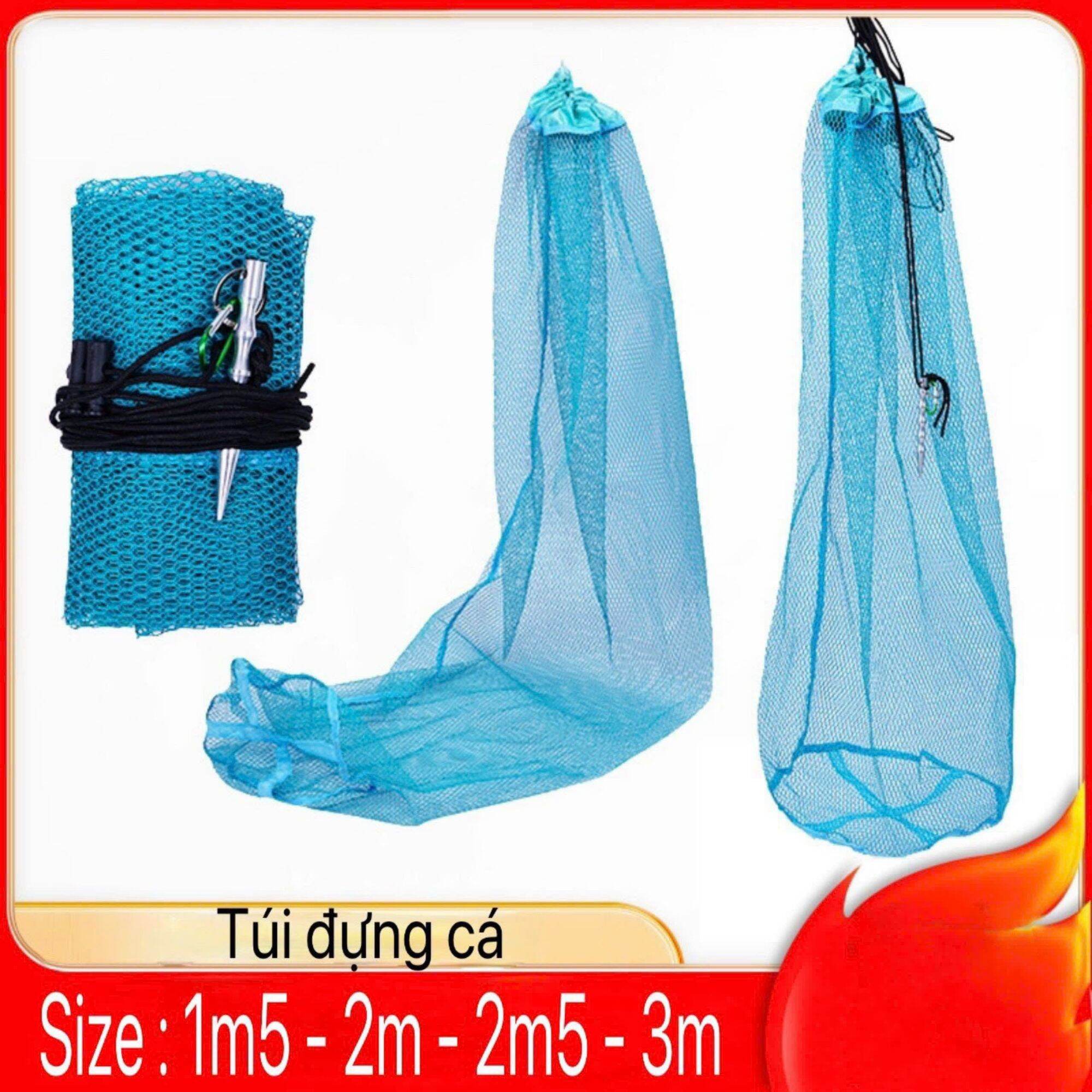 Túi lưới đựng cá rộng 55cm dài 1m5, 2m, 2m5,3m