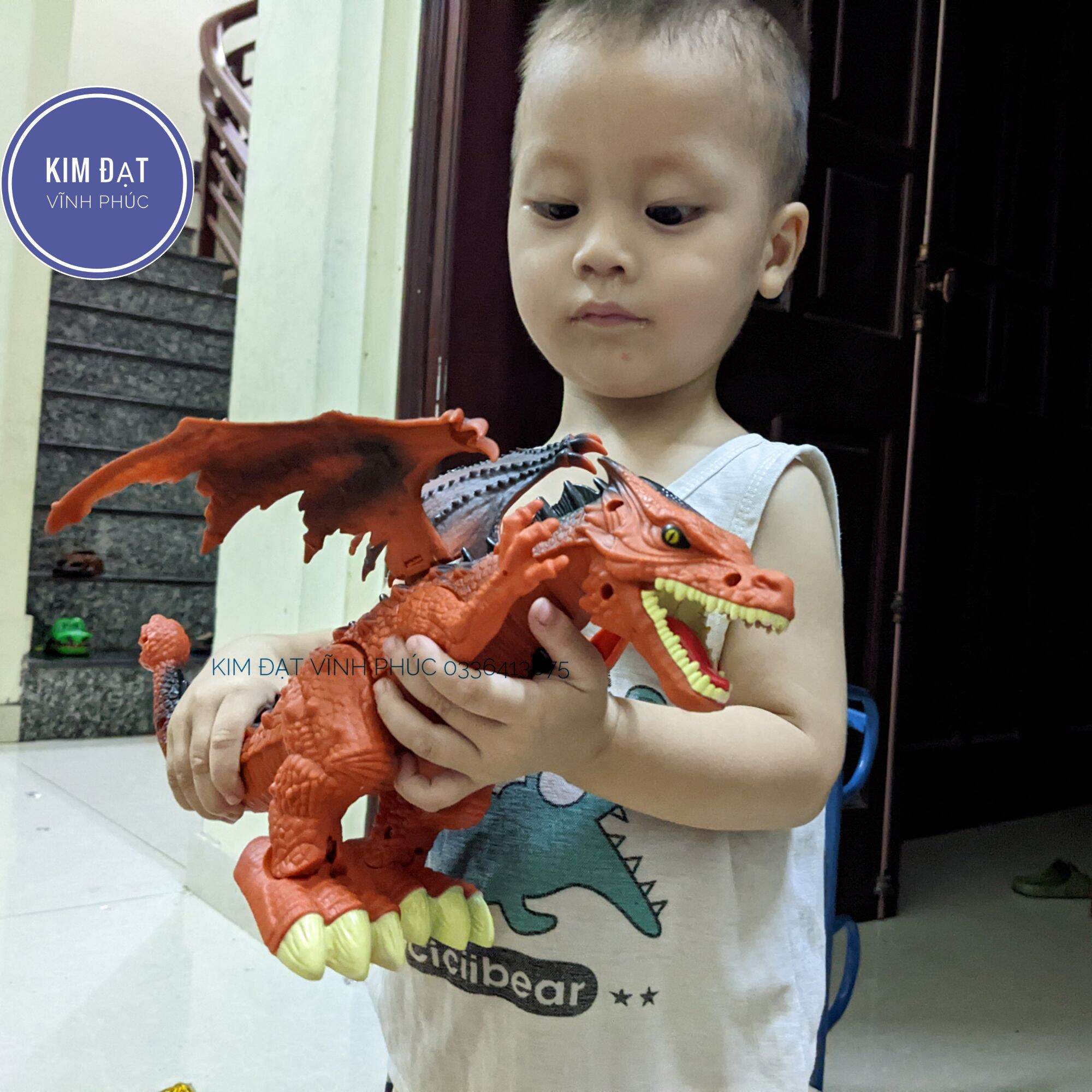 Đồ chơi Khủng long chạy pin có đèn và nhạc