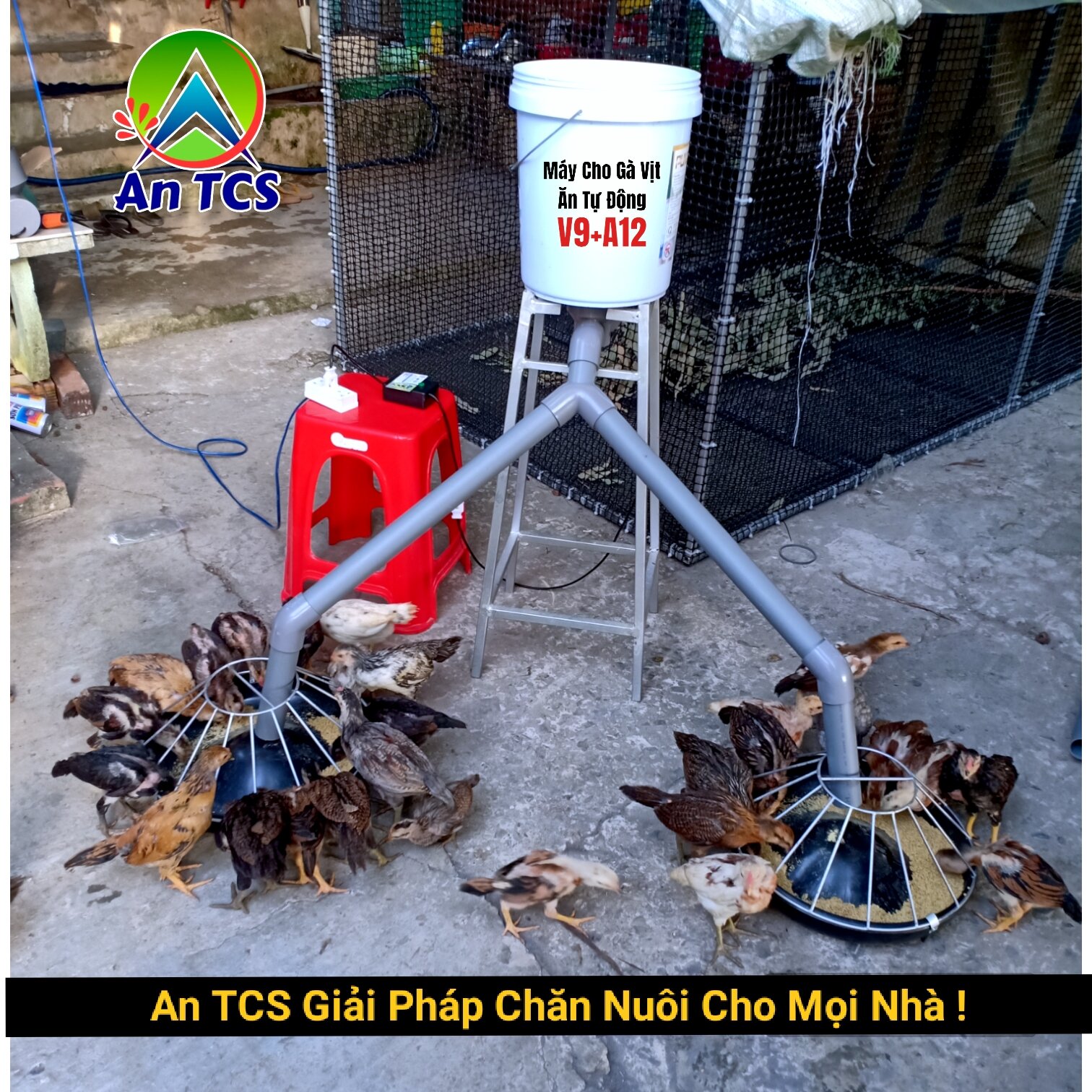 Máy Đẩy Thức Ăn Cám Viên V6 ( An TCS )