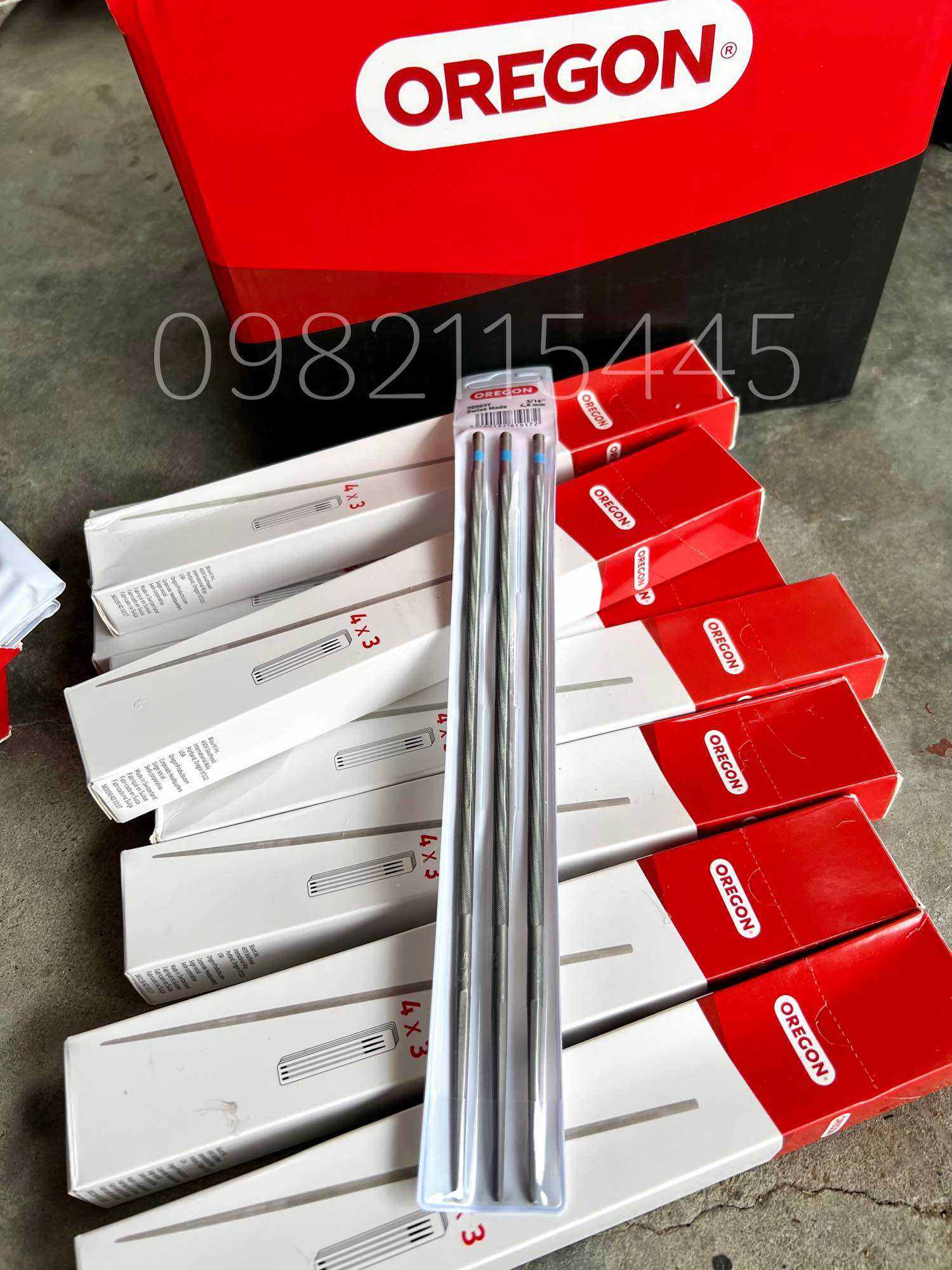 Dũa cưa xích OREGON đủ cỡ 4.0 4.8 5.5li (1 cái)