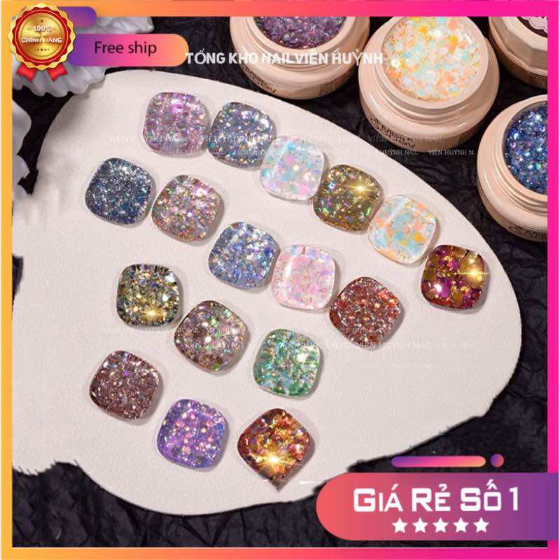 Gel nhũ ẩn mã mới 2023 - hũ gel nhũ trang trí móng