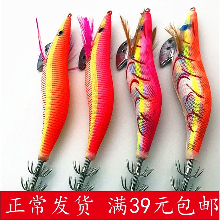 Mồi câu cá mực lưỡi câu cá mực tôm sú lưỡi câu cá đặc biệt dạ quang phần đuôi lưỡi câu cá mực sú giả mồi câu hạt vang tôm sú