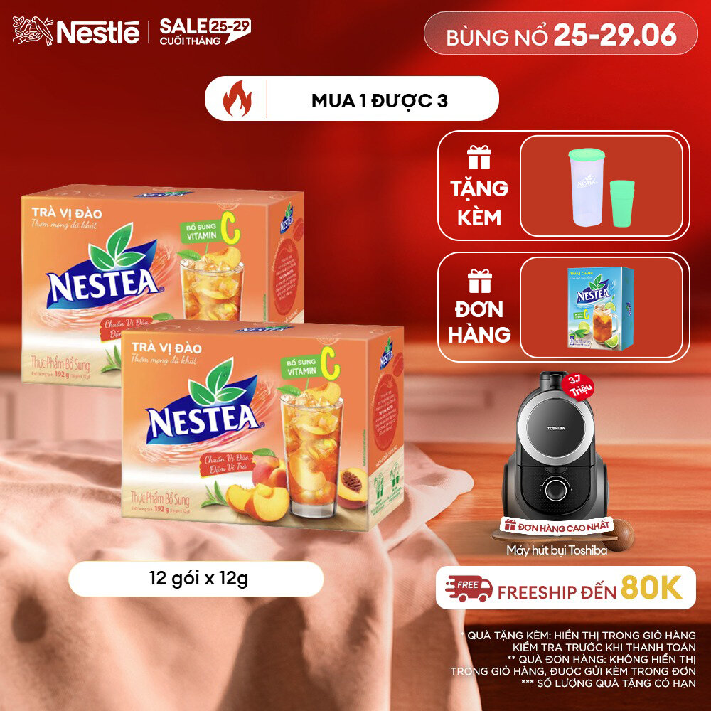 [ƯU ĐÃI THÁNG 6] Combo 2 Thực phẩm bổ sung Trà vị đào NESTEA