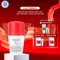 Lăn khử mùi giúp khô thoáng, ngăn tiết mồ hôi vùng da dưới cánh tay LÊN ĐẾN 72H Vichy Détranspirant Intensif 50ml