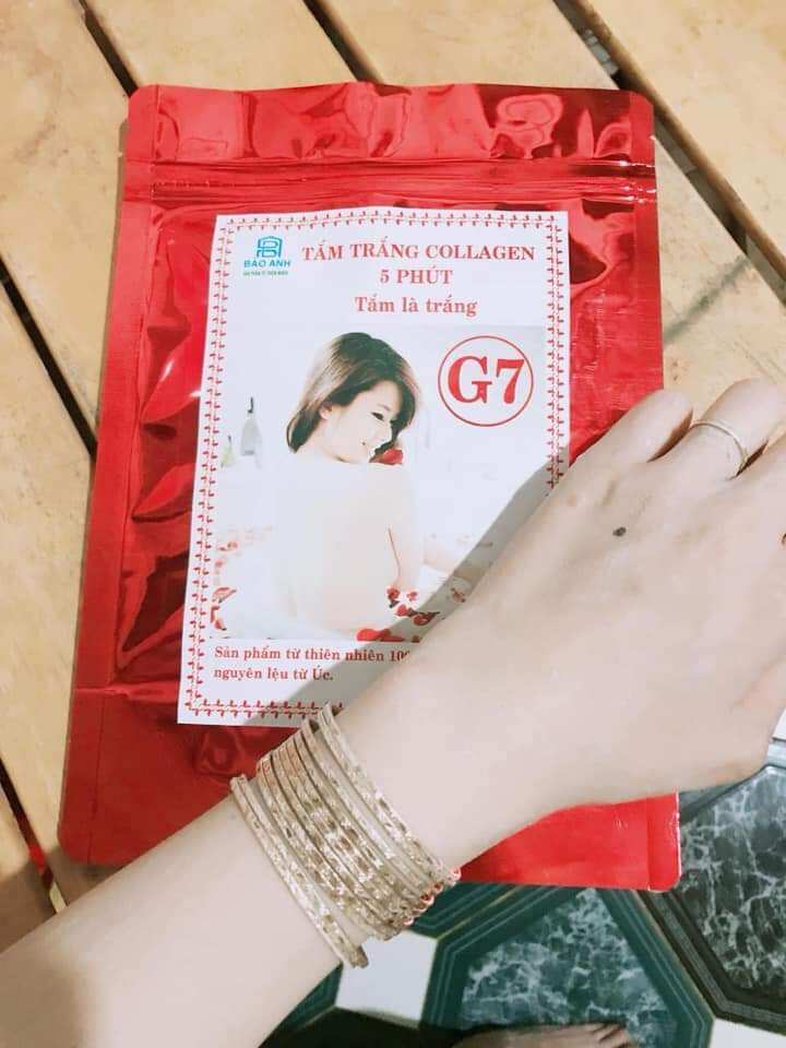 Kem tắm trắng collagen 5 phút trắng g7 đỏ