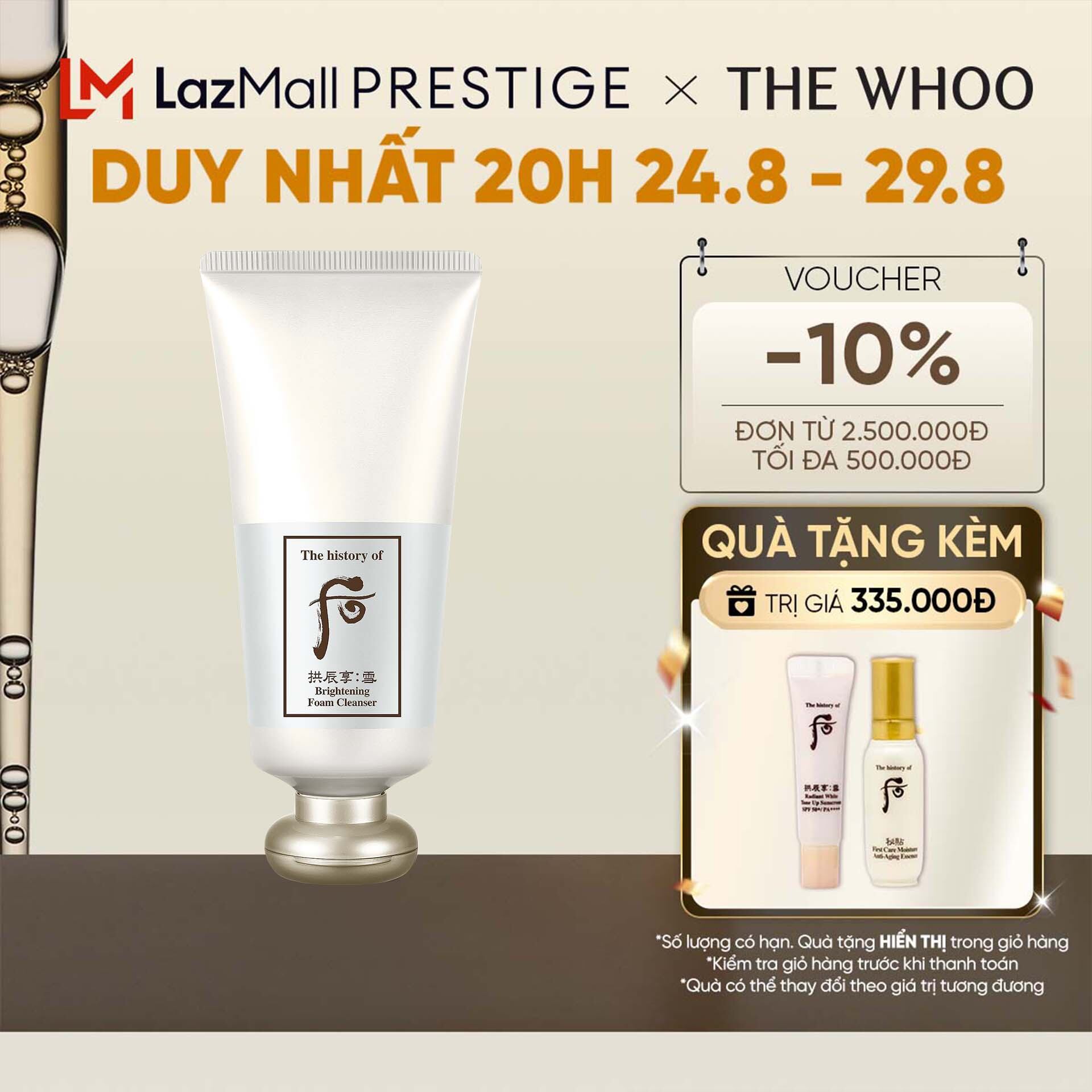 Sữa rửa mặt dưỡng trắng The history of Whoo Gongjinhyang Seol Brightening Foam Cleanser 180ml