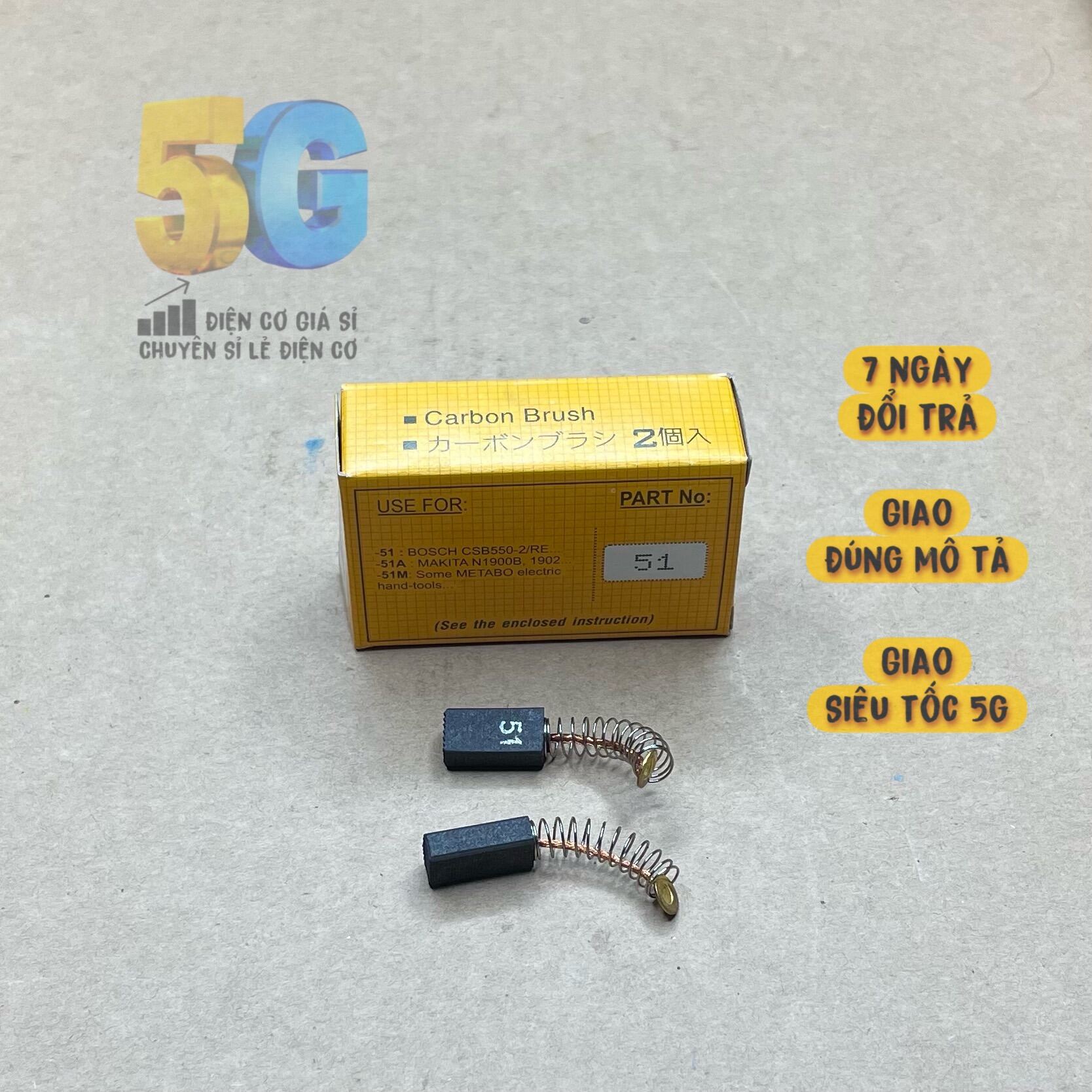 [ Chính Hãng ] Chổi Than NB 51 Kích Thước 5x8mm Sử Dụng Cho Mã Máy Khoan - Bào - Mài [ GSH550 - 3700