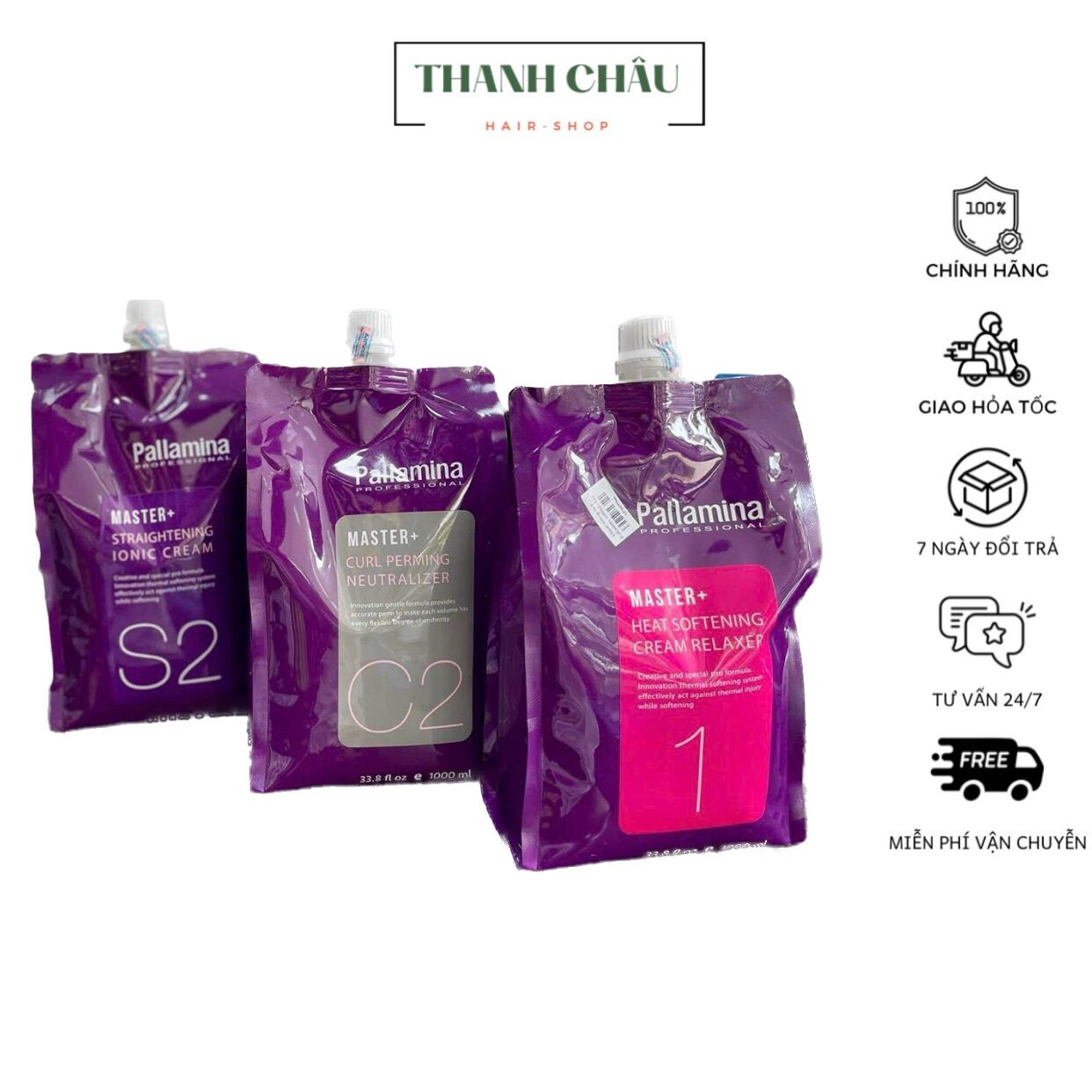 Thuốc Uốn Tóc, Ép Tóc Hương Thơm Pallamina Mẫu New Chính Hãng