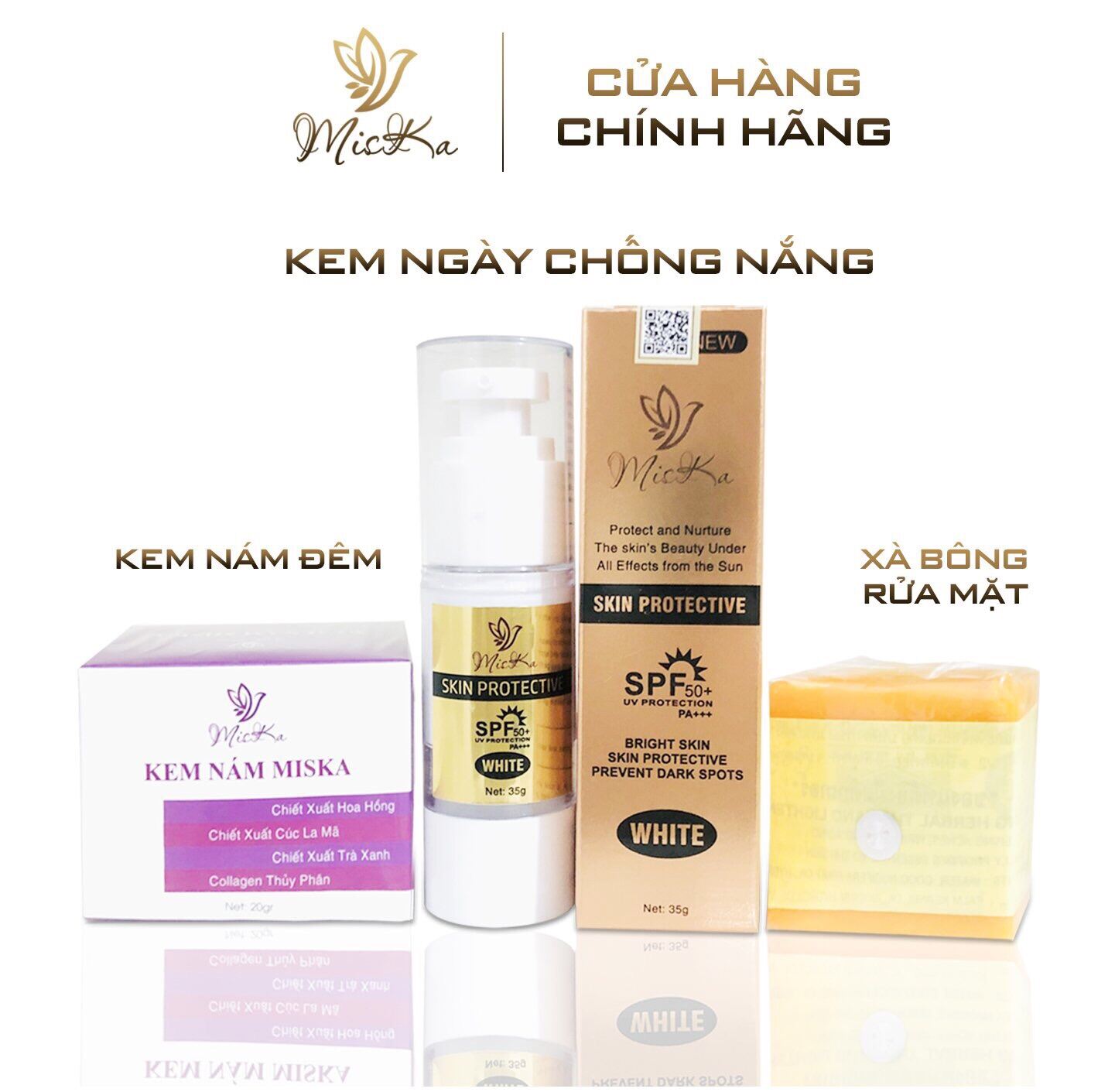 Combo Dưỡng Trắng Da Trị Thâm Nám Miska Skin