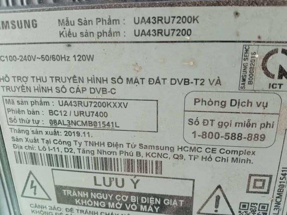 Bo mạch 43RU7200, UA43RU7200K