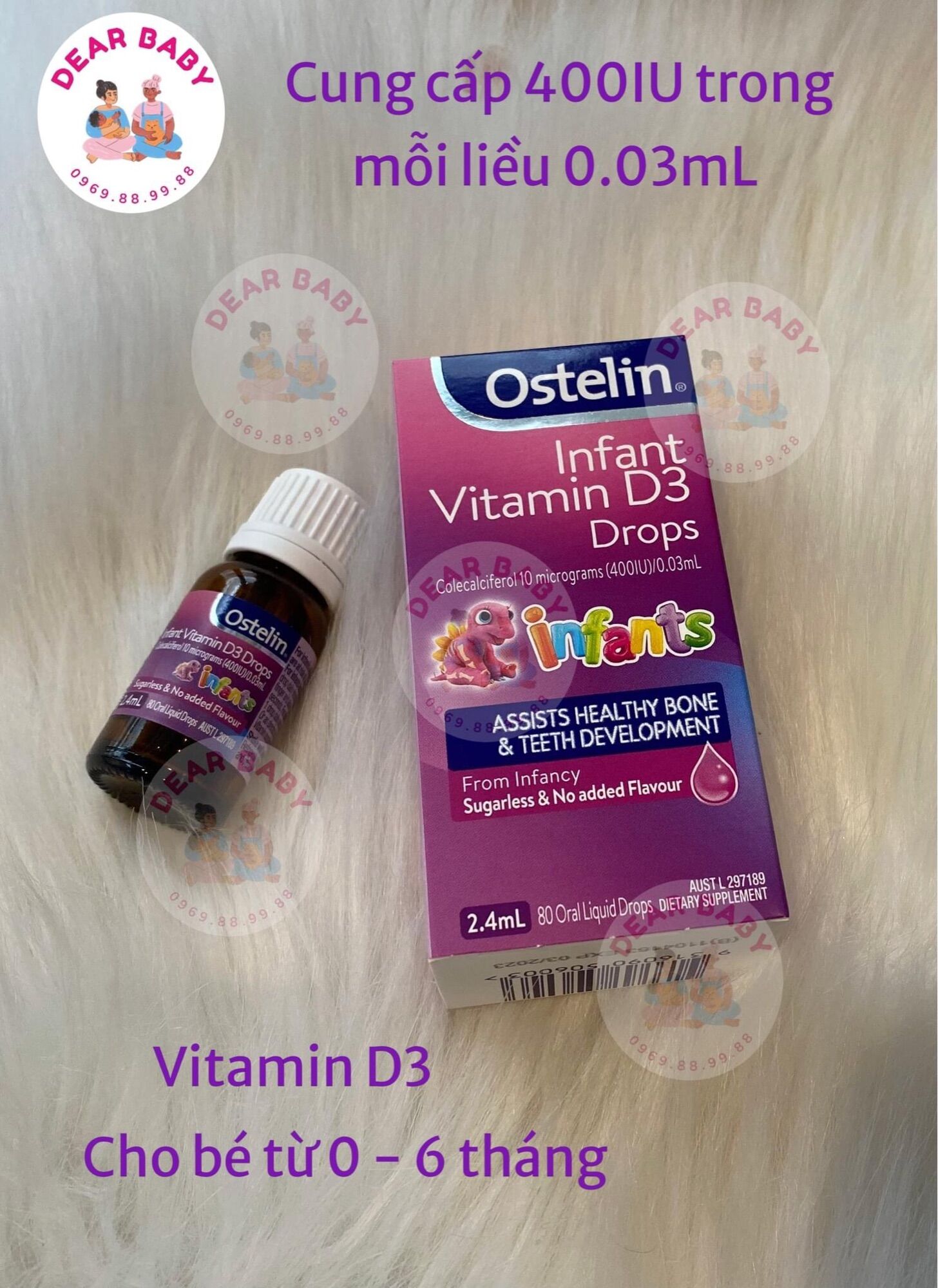 Ostelin Infant vitamin D3 Drop - D3 nhỏ giọt cho bé (0-6M)