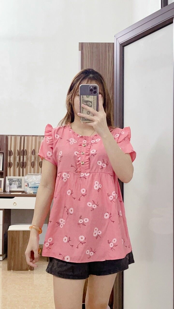 Áo bầu hoa mùa hè siêu mát