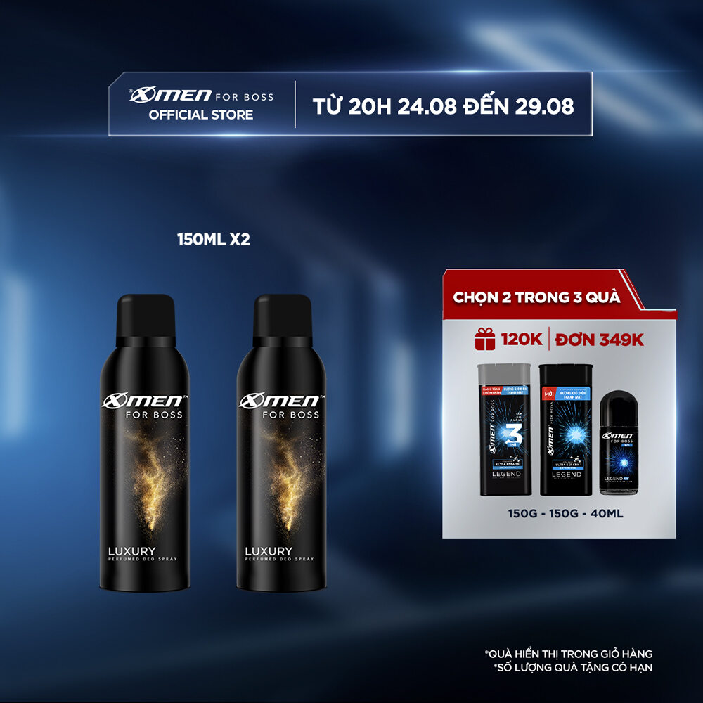 Combo 2 chai Xịt khử mùi X-Men for Boss Luxury 150ml