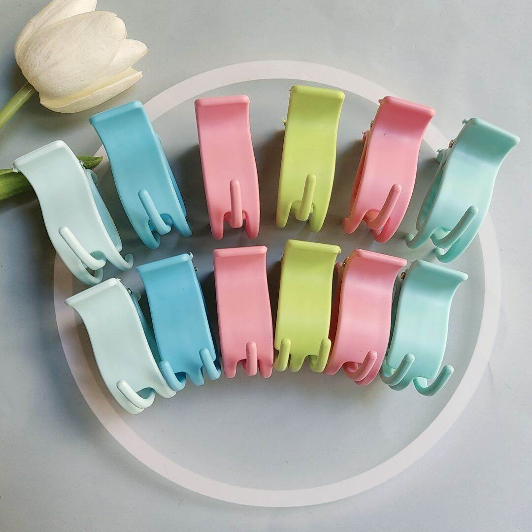 Kẹp càng cua 3 răng,kẹp càng cua 3 răng nhám màu (set 12 cái hình thật)