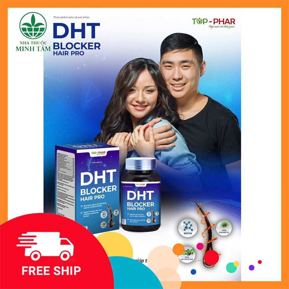 DHT BLOCKER HAIR PRO 60 viên Chống DHT - Mọc tóc - Giảm Rụng-chống Bạc Sớm