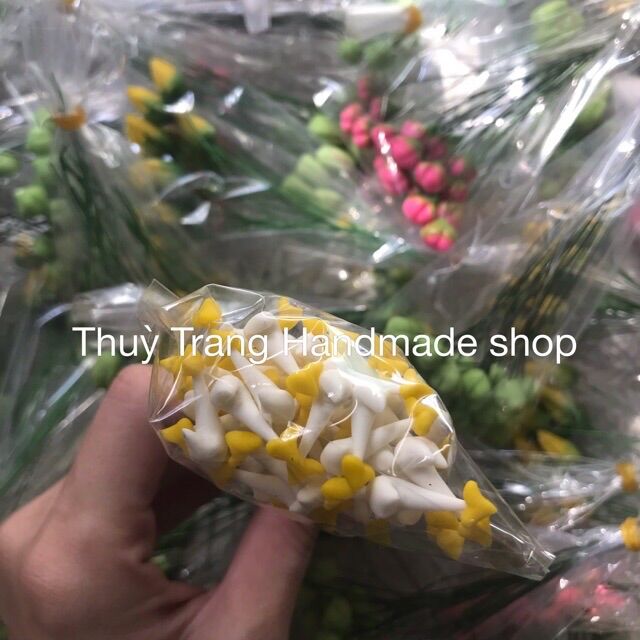 20 nhuỵ lan hồ điệp bằng đất sét làm hoa voan hoa giấy