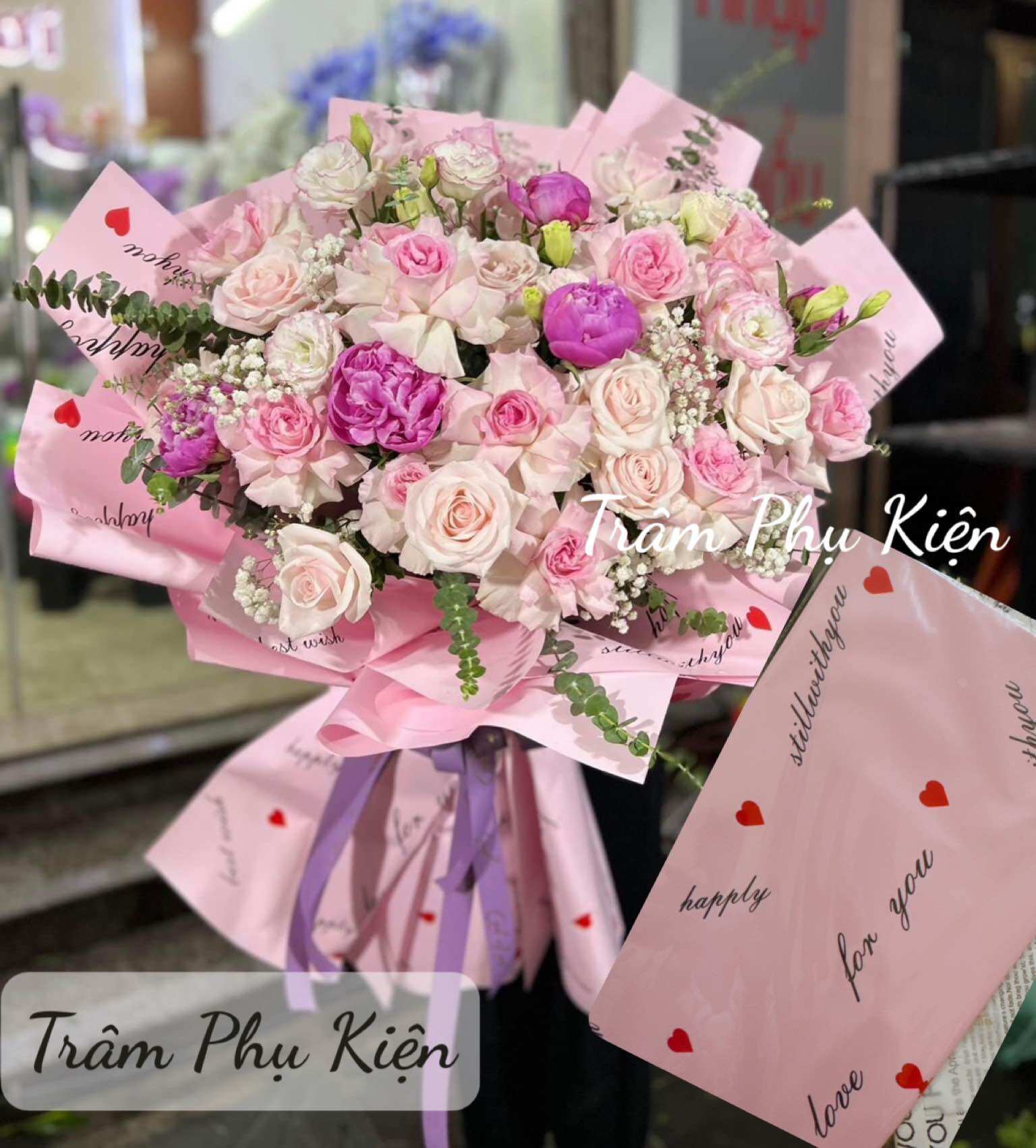 Giấy gói hoa chữ LOVE
