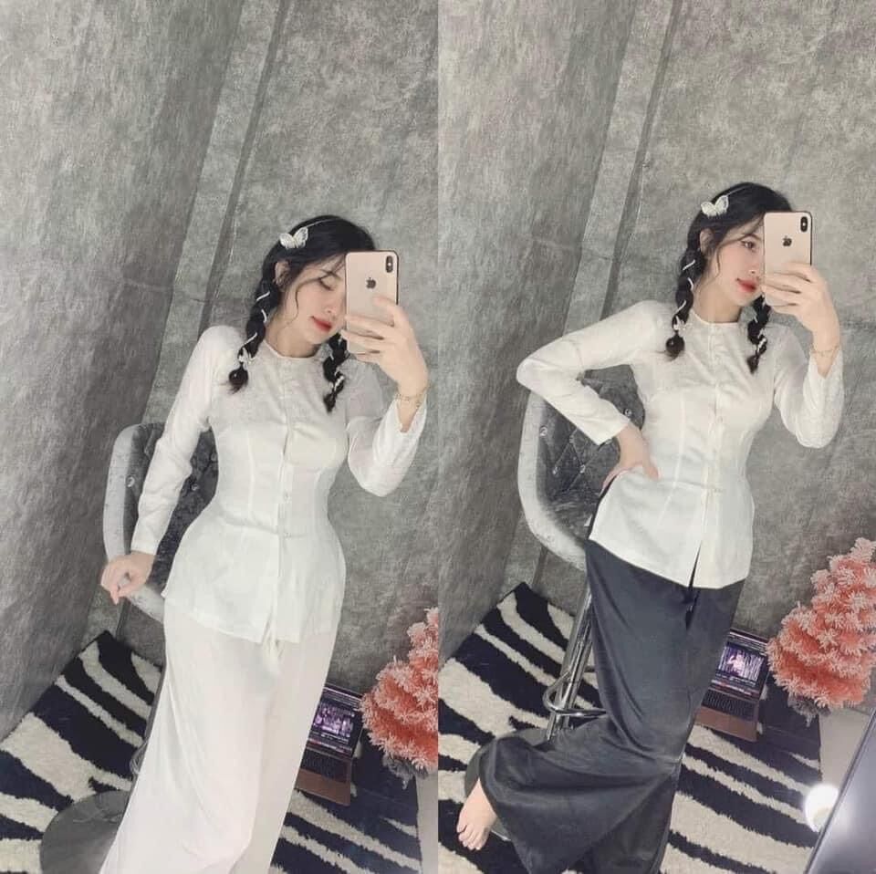 Bộ bà ba đi chùa - bà ba gấm ( cả set)