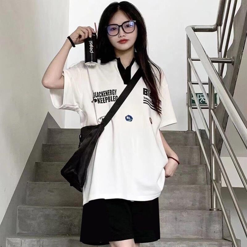 Áo polo form rộng tay lỡ - bla