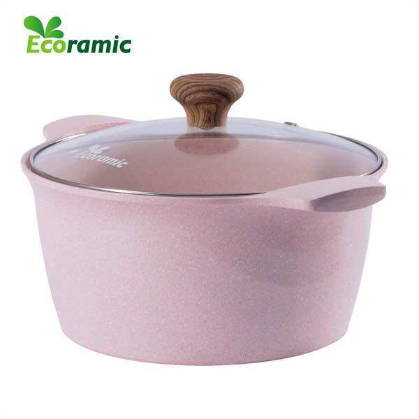 BỘ NỒI CHẢO CHỐNG DÍNH ĐÁY TỪ ECORAMIC CAO CẤP (CHẢO 20CM.QUÁNH 16.NỒI 18.20.22CM)