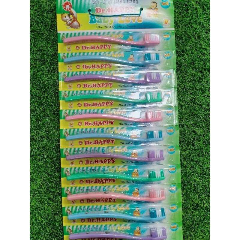🪥 Sỉ_ 5 Vỉ (60 Cây) Bàn Chải Đánh Răng Em Bé Dr Happy