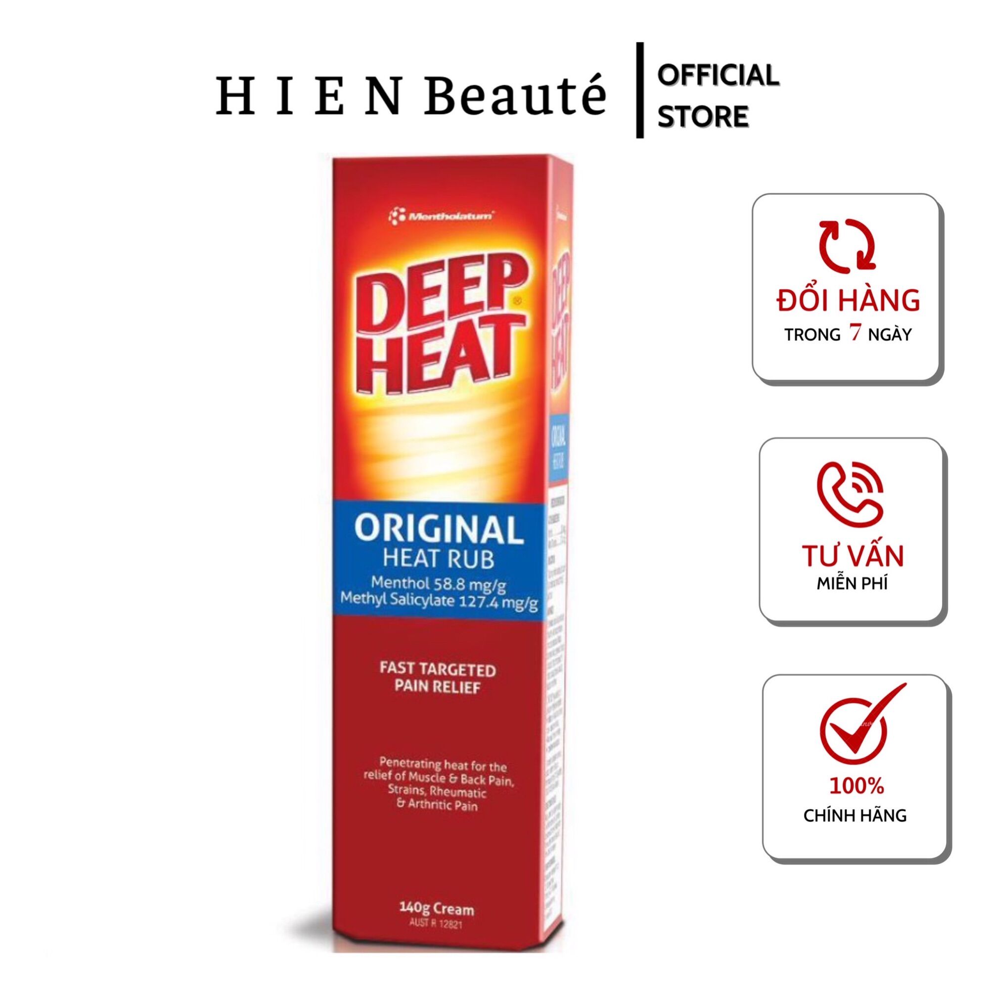 Dầu xoa bóp deep heat original heat rub 140g